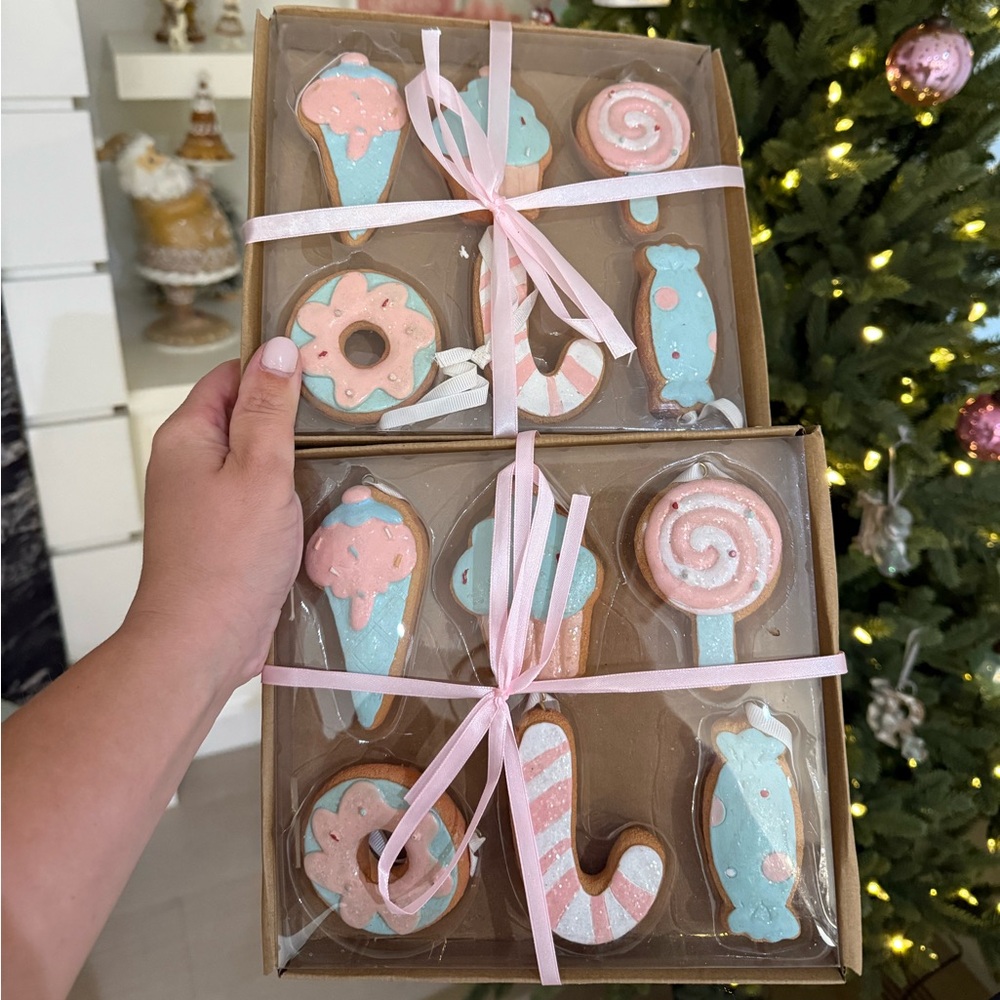 Christmas 12 ornaments Pastel gingerbread/ Candy-Themed